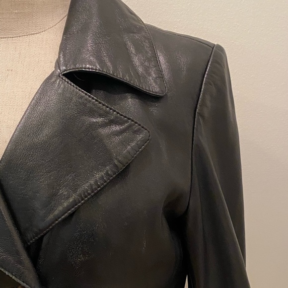 Vintage Wilson’s BlackLeather Trench Coat w Removable Lining / Size S - Picture 4 of 16